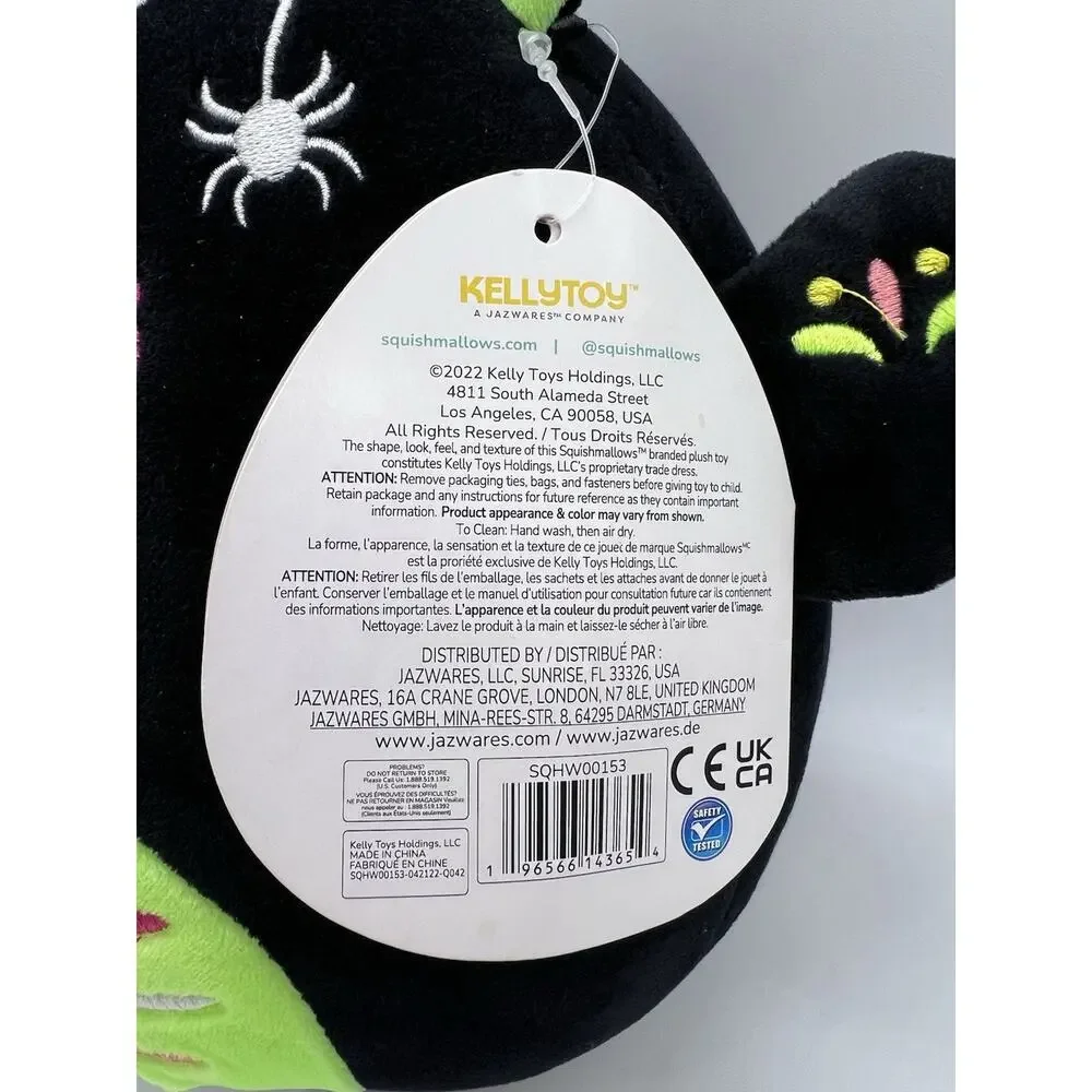 Squishmallow Bart Bat Sugar Skull Day of the Dead Halloween Plush Stuffed Toy 8”